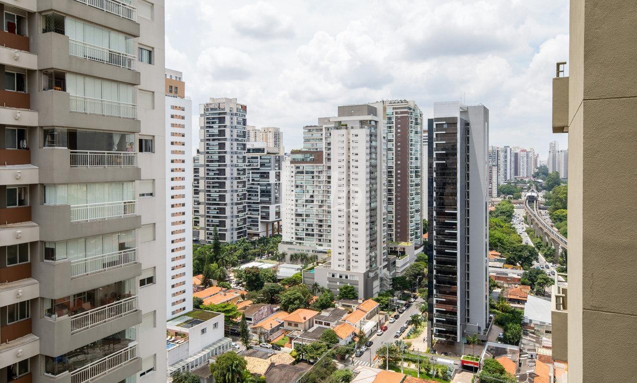 VISTA de Apartamento à venda, Duplex com 100 m², 2 quartos e 2 vagas em Brooklin Paulista - São Paulo