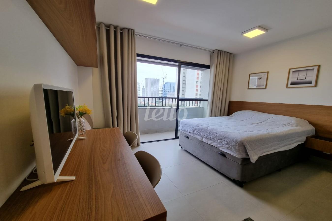 DORMITORIO de Apartamento à venda, Studio com 25 m², 1 quarto e em Pinheiros - São Paulo