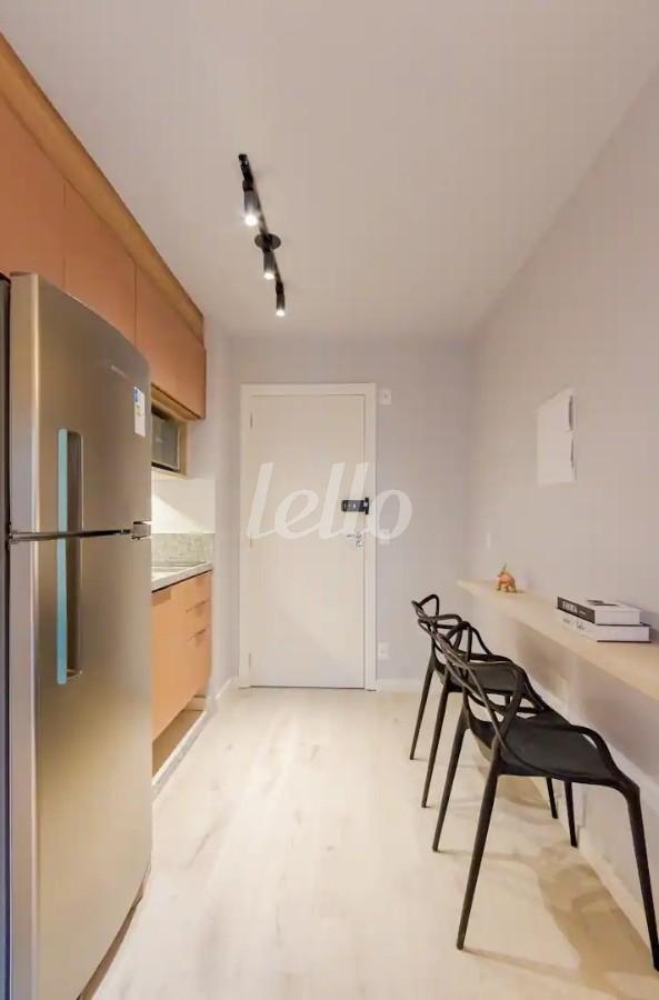 COZINHA de Apartamento à venda, Studio com 25 m², 1 quarto e em Bela Vista - São Paulo