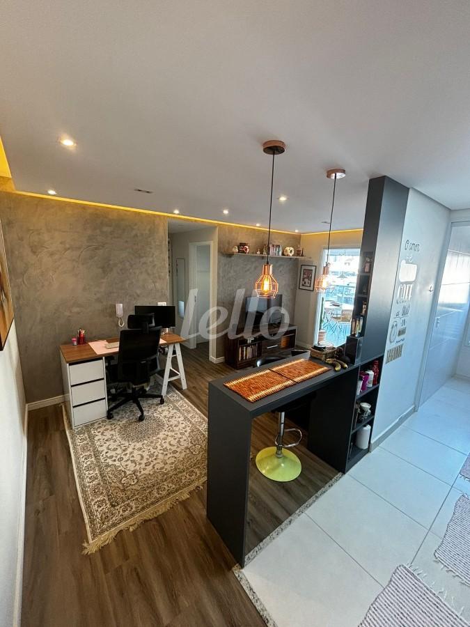 SALA INTEGRADA A COZINHA de Apartamento à venda, Padrão com 65 m², 2 quartos e 1 vaga em Vila Gomes Cardim - São Paulo