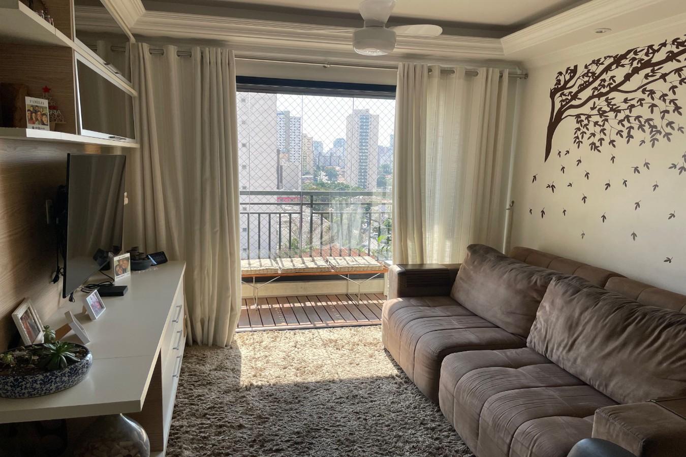 LIVING de Apartamento à venda, Padrão com 86 m², 3 quartos e 2 vagas em Chácara Inglesa - São Paulo