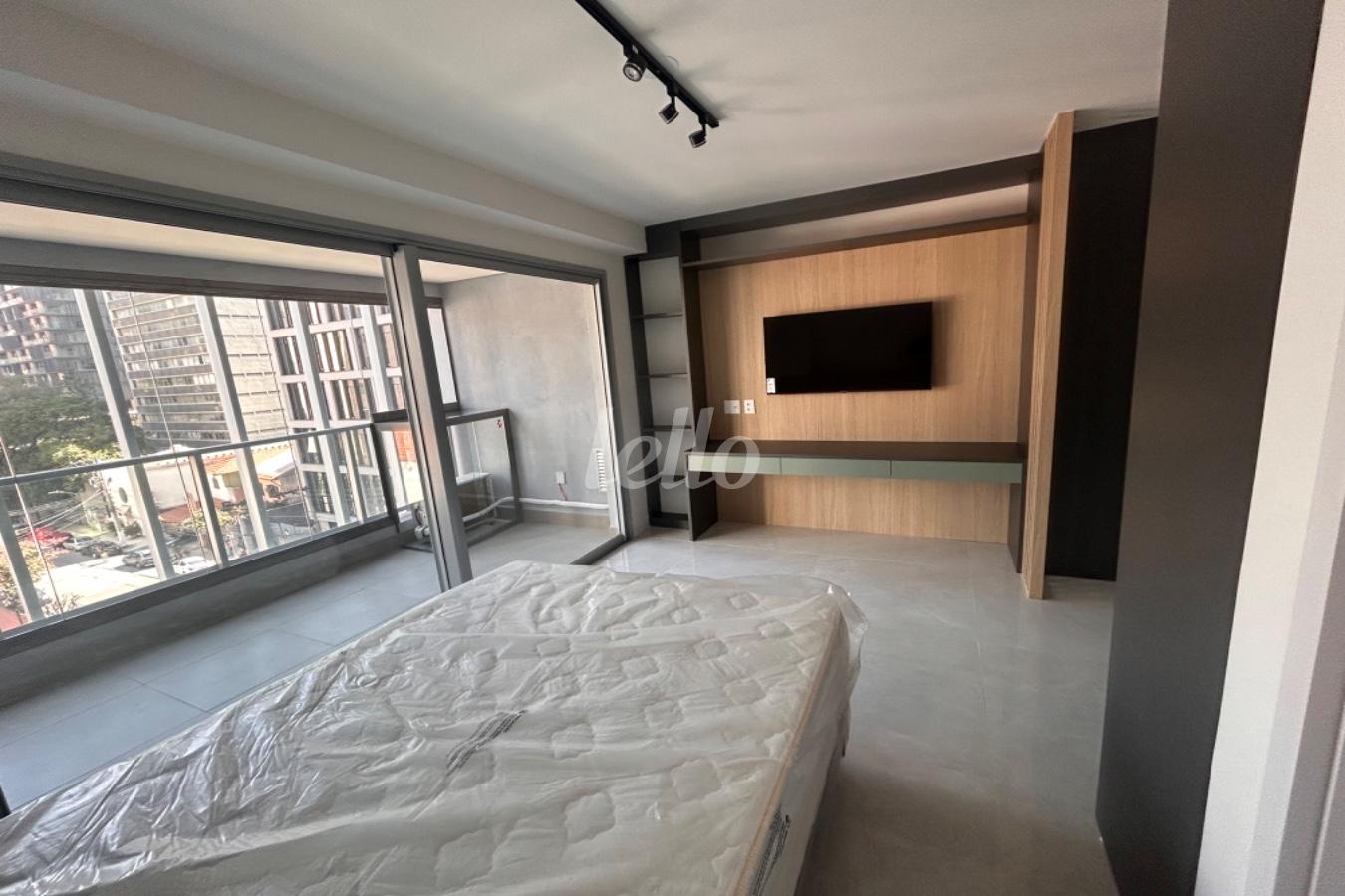 DORMITORIO de Apartamento à venda, Studio com 29 m², 1 quarto e em Jardim Paulistano - São Paulo