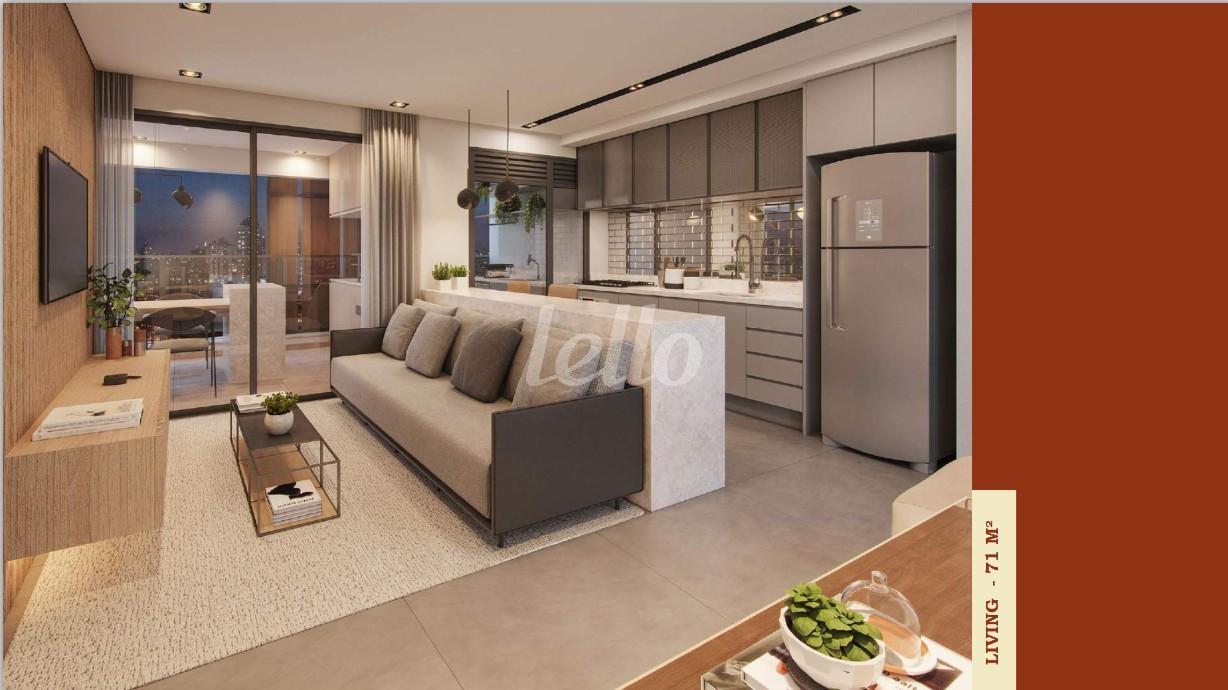 LIVING de Apartamento à venda, Padrão com 71 m², 2 quartos e 1 vaga em Pinheiros - São Paulo