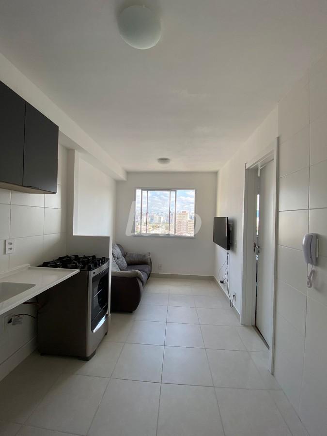 SALA E COZINHA INTEGRADO de Apartamento à venda, Padrão com 24 m², 1 quarto e em Brás - São Paulo