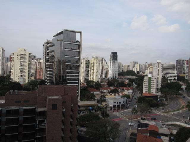 VISTA de Apartamento à venda, Studio com 46 m², 1 quarto e 2 vagas em Vila Olímpia - São Paulo