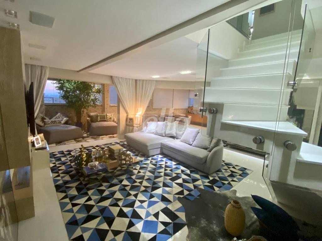 SALA DE ESTAR de Apartamento à venda, Duplex com 198 m², 3 quartos e 3 vagas em Vila Mussolini - São Bernardo do Campo