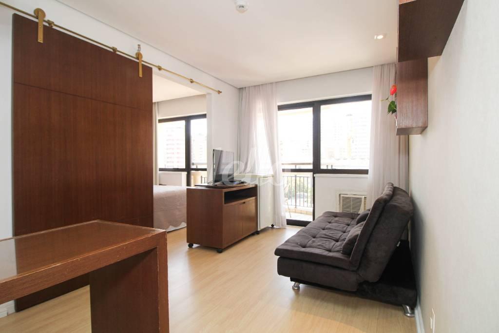 SALA de Apartamento à venda, Flat com 37 m², 1 quarto e 1 vaga em Itaim Bibi - São Paulo