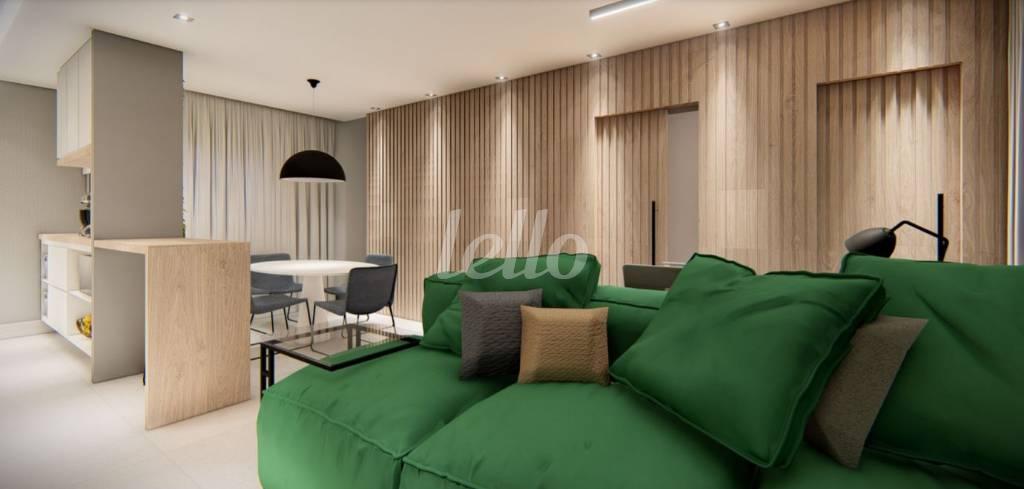 SALA DOIS AMBIENTES de Casa à venda, sobrado com 120 m², 2 quartos e 2 vagas em Vila Bertioga - São Paulo