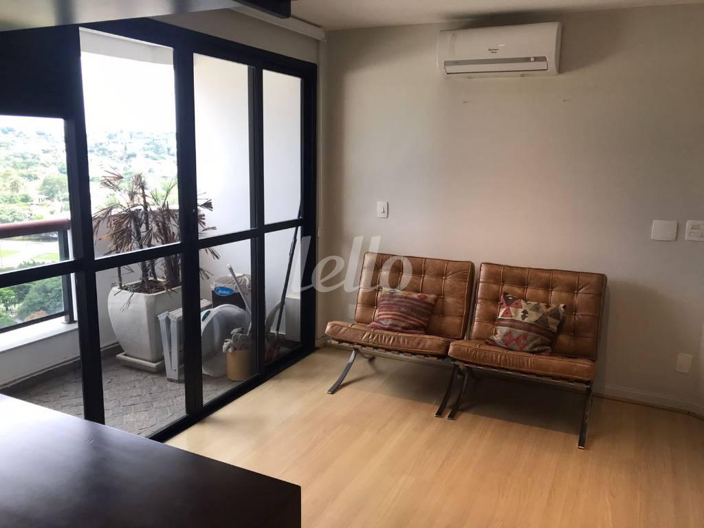 SALA de Apartamento para alugar, Flat com 39 m², 1 quarto e 1 vaga em Higienópolis - São Paulo