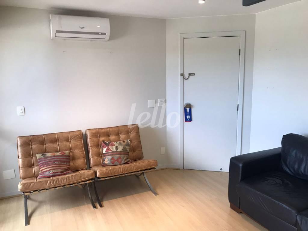 SALA de Apartamento para alugar, Flat com 39 m², 1 quarto e 1 vaga em Higienópolis - São Paulo