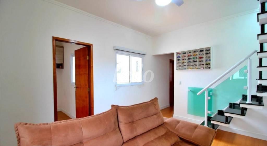 SALA de Apartamento à venda, cobertura - Padrão com 88 m², 3 quartos e 1 vaga em Vila Tibiriçá - Santo André