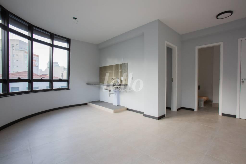 SALA de Apartamento para alugar, Padrão com 48 m², 1 quarto e 1 vaga em Vila Buarque - São Paulo