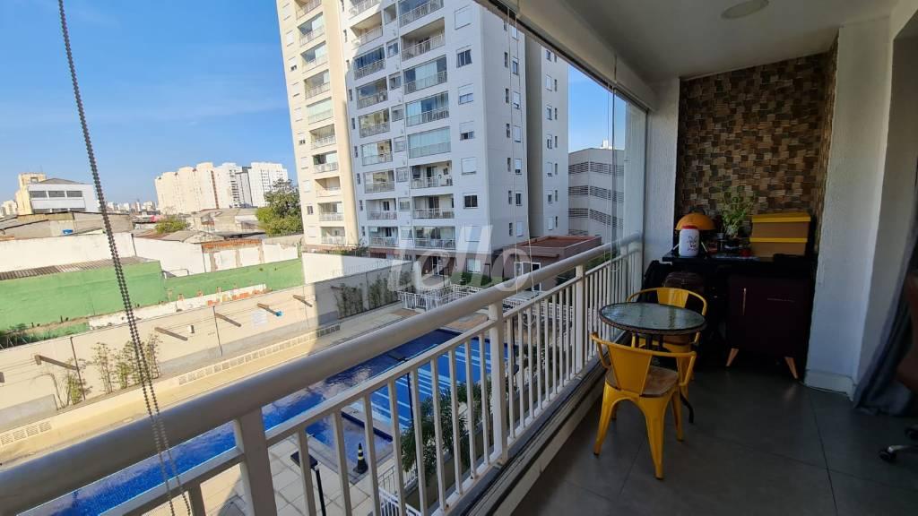 VARANDA DA SALA de Apartamento à venda, Padrão com 73 m², 3 quartos e 2 vagas em Mooca - São Paulo