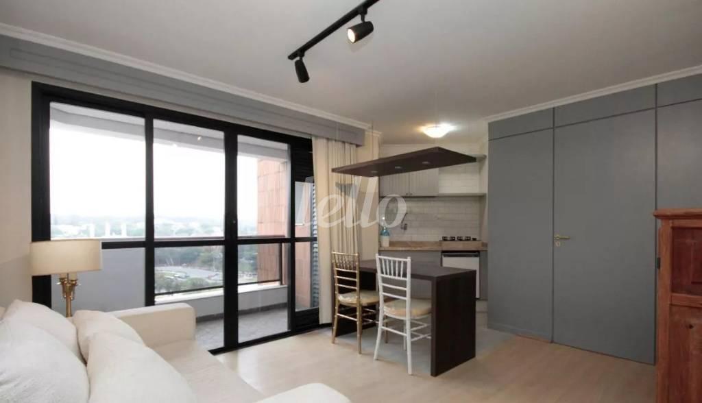 SALA de Apartamento para alugar, Padrão com 40 m², 1 quarto e 1 vaga em Higienópolis - São Paulo