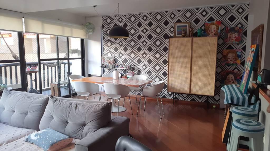 SALA DOIS AMBIENTES de Apartamento à venda, Padrão com 127 m², 3 quartos e 2 vagas em Campestre - Santo André