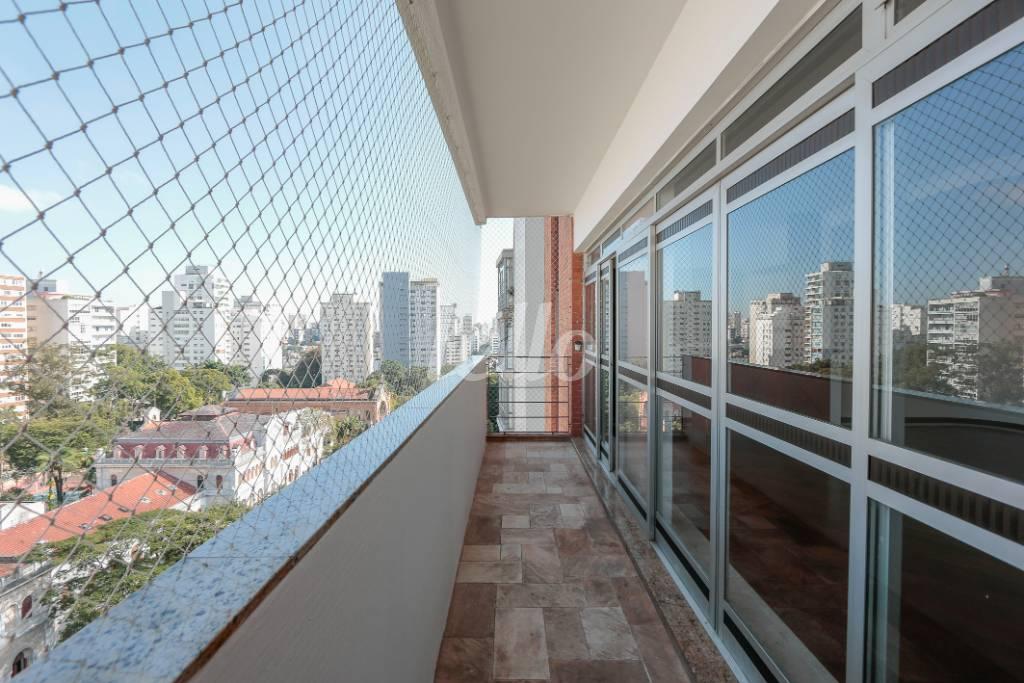 SACADA de Apartamento para alugar, Padrão com 160 m², 3 quartos e 1 vaga em Higienópolis - São Paulo