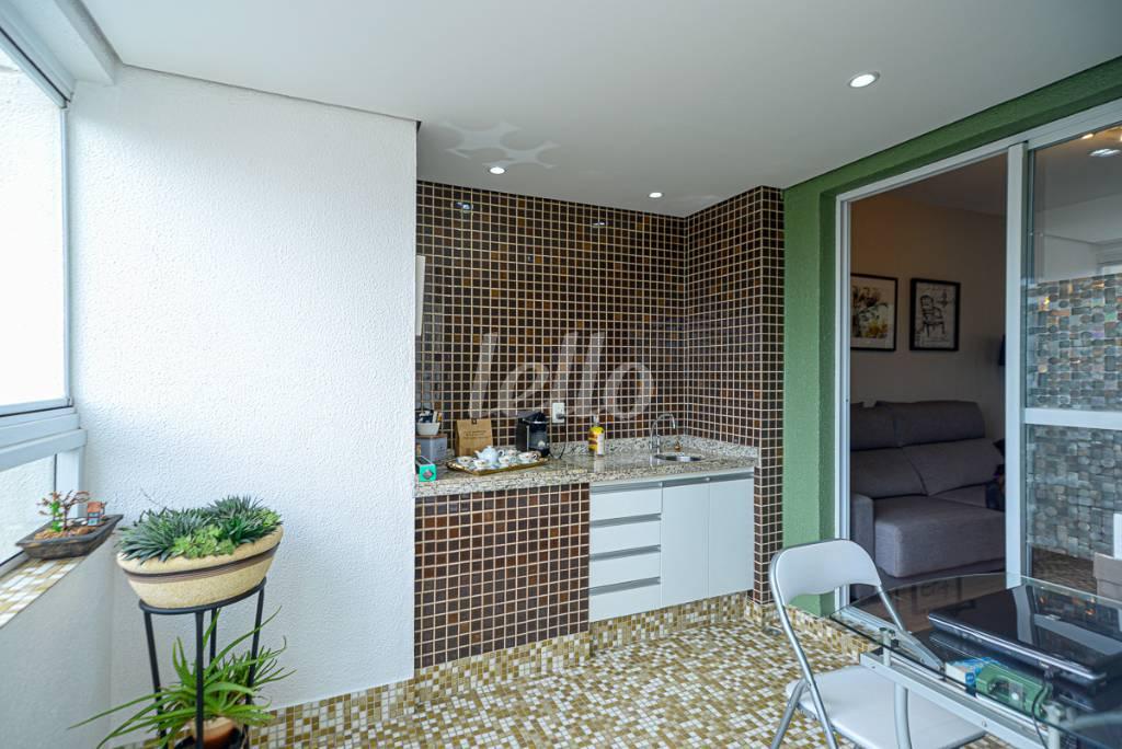 VARANDA GOURMET de Apartamento à venda, Padrão com 74 m², 3 quartos e 1 vaga em Mooca - São Paulo