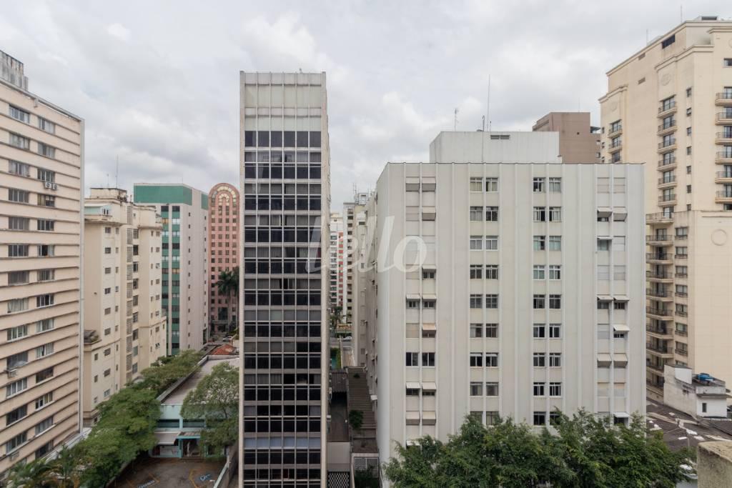 VISTA DA VARANDA DA SUÍTE de Apartamento para alugar, Padrão com 37 m², 1 quarto e 1 vaga em Jardim Paulista - São Paulo