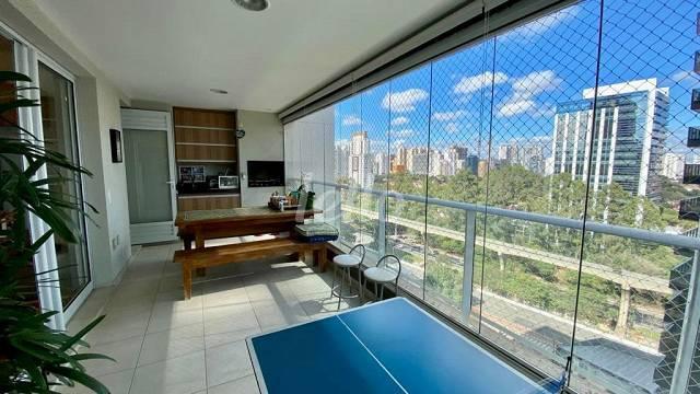 VARANDA de Apartamento à venda, Padrão com 134 m², 3 quartos e 2 vagas em Cidade Monções - São Paulo