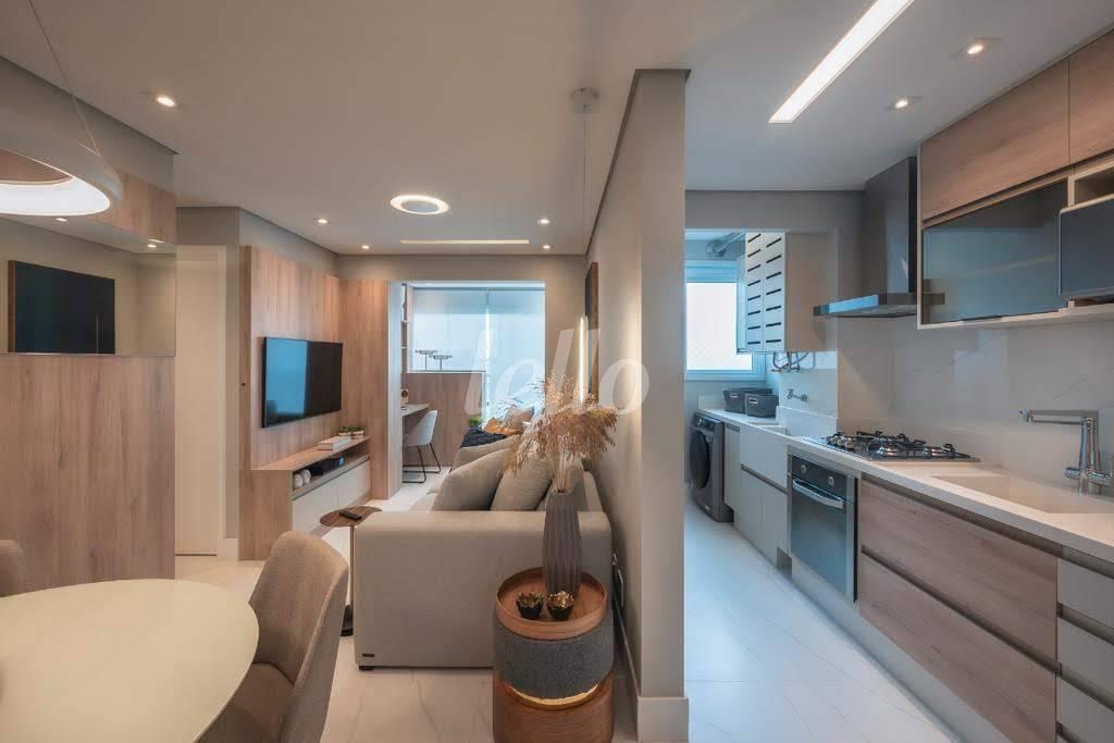 SALA PARA DOIS AMBIENTES de Apartamento à venda, Padrão com 50 m², 2 quartos e 1 vaga em Tatuapé - São Paulo