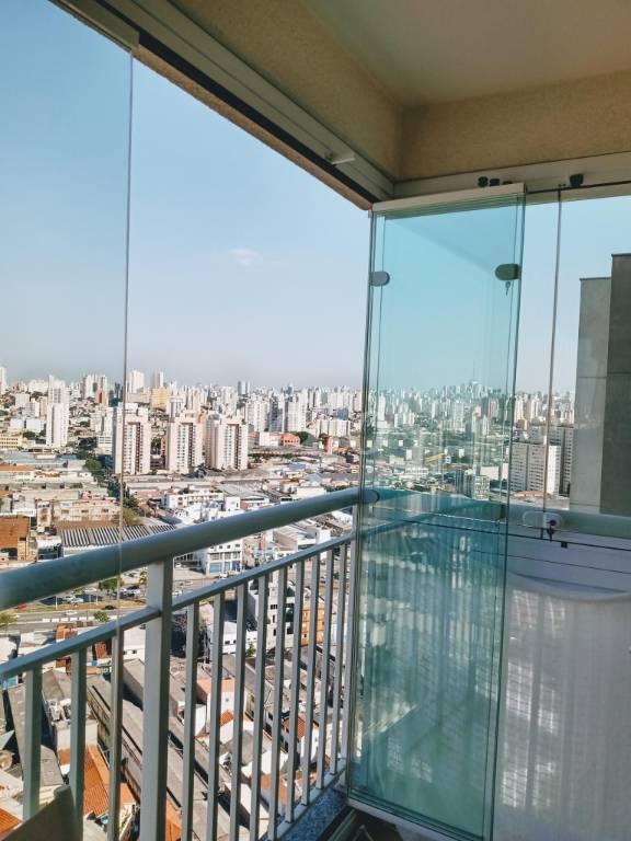 VARANDA de Apartamento à venda, Padrão com 51 m², 1 quarto e 1 vaga em Brás - São Paulo