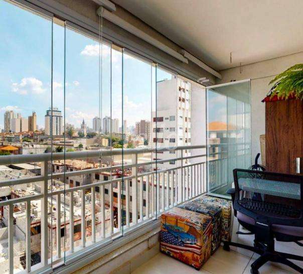 VARANDA de Apartamento à venda, Padrão com 46 m², 1 quarto e 1 vaga em Cambuci - São Paulo