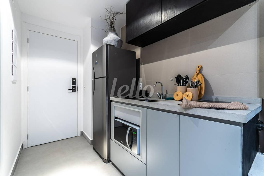 COZINHA de Apartamento para alugar, Padrão com 30 m², 1 quarto e 1 vaga em Itaim Bibi - São Paulo