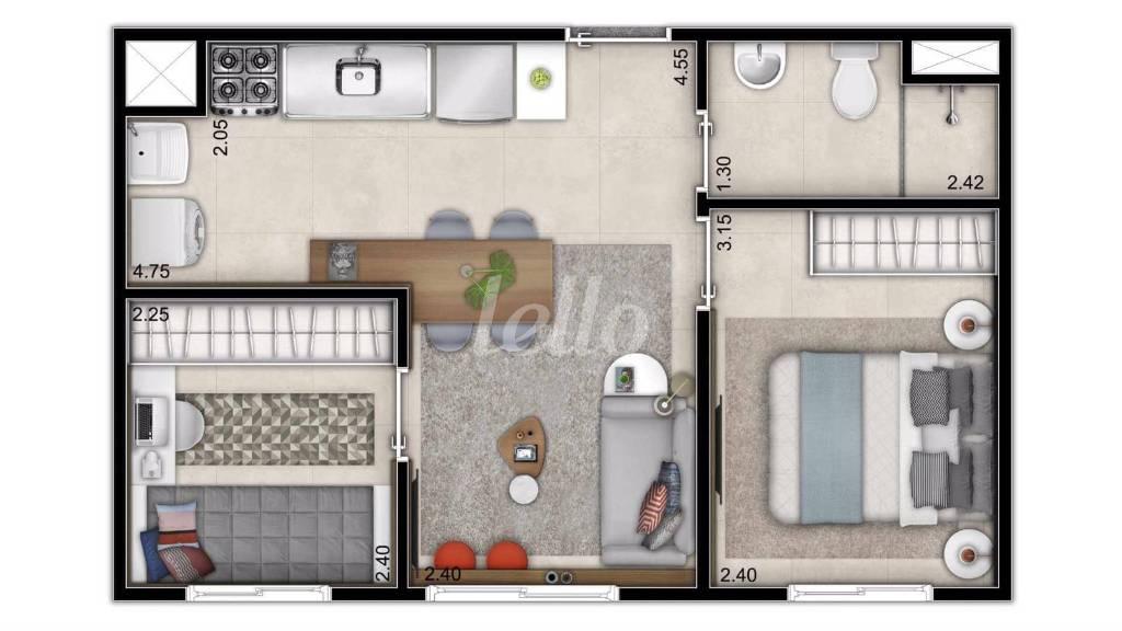 FOTOS ILUSTRATIVAS de Apartamento à venda, Padrão com 35 m², 2 quartos e 1 vaga em Ipiranga - São Paulo