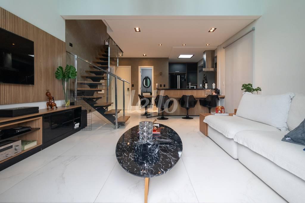 SALA PARA DOIS AMBIENTES de Apartamento à venda, Duplex com 100 m², 2 quartos e 2 vagas em Jardim Anália Franco - São Paulo