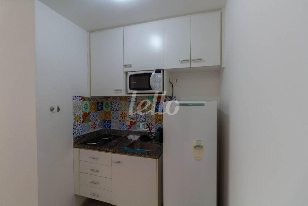 COZINHA de Apartamento para alugar, Padrão com 30 m², 1 quarto e 1 vaga em Consolação - São Paulo