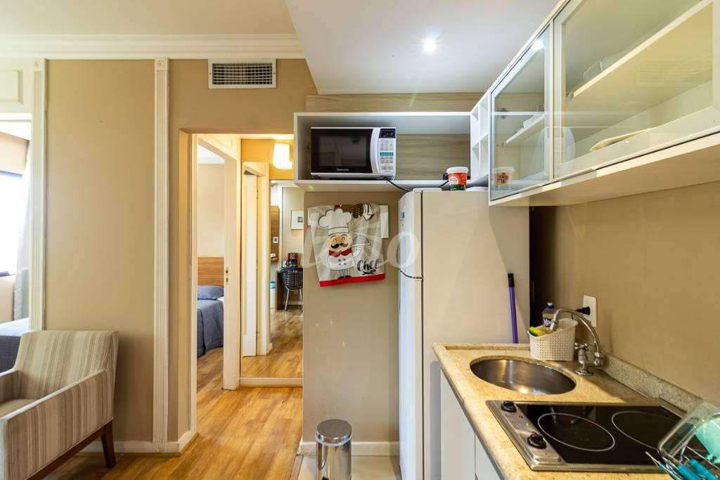 COZINHA de Apartamento para alugar, Padrão com 38 m², 1 quarto e 1 vaga em Jardim Paulista - São Paulo