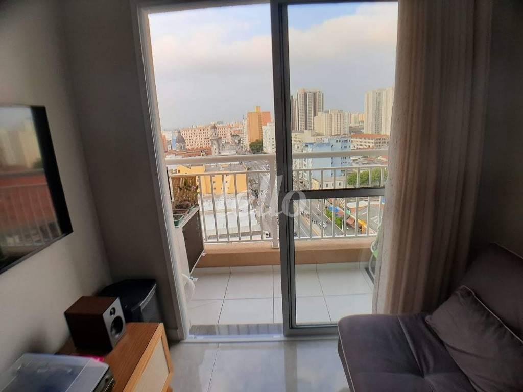 SALA DOIS AMBIENTES de Apartamento à venda, Padrão com 33 m², 1 quarto e 1 vaga em Brás - São Paulo