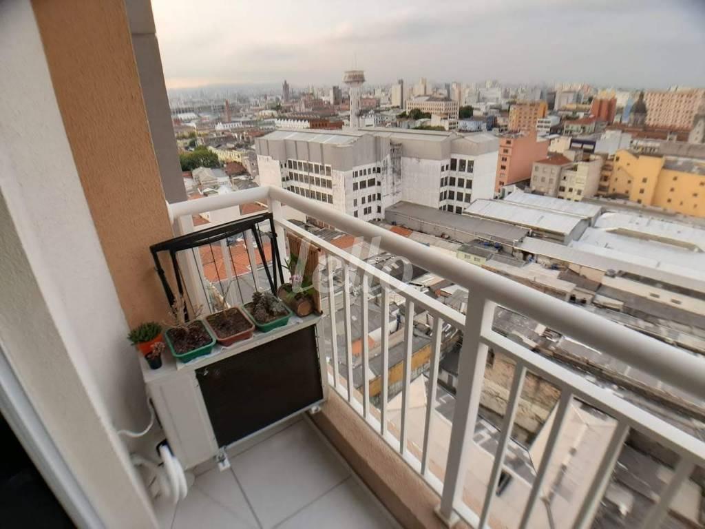 SACADA DA SALA de Apartamento à venda, Padrão com 33 m², 1 quarto e 1 vaga em Brás - São Paulo