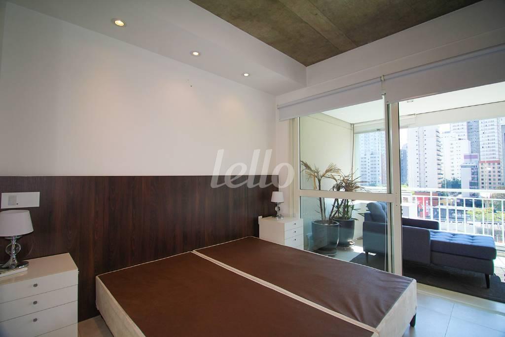 DORMITÓRIO de Apartamento para alugar, Padrão com 65 m², 1 quarto e 1 vaga em Itaim Bibi - São Paulo