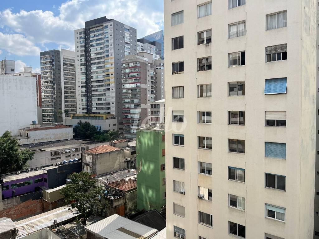 VISÃO EXTERNA de Apartamento à venda, Padrão com 37 m², 1 quarto e 1 vaga em Consolação - São Paulo
