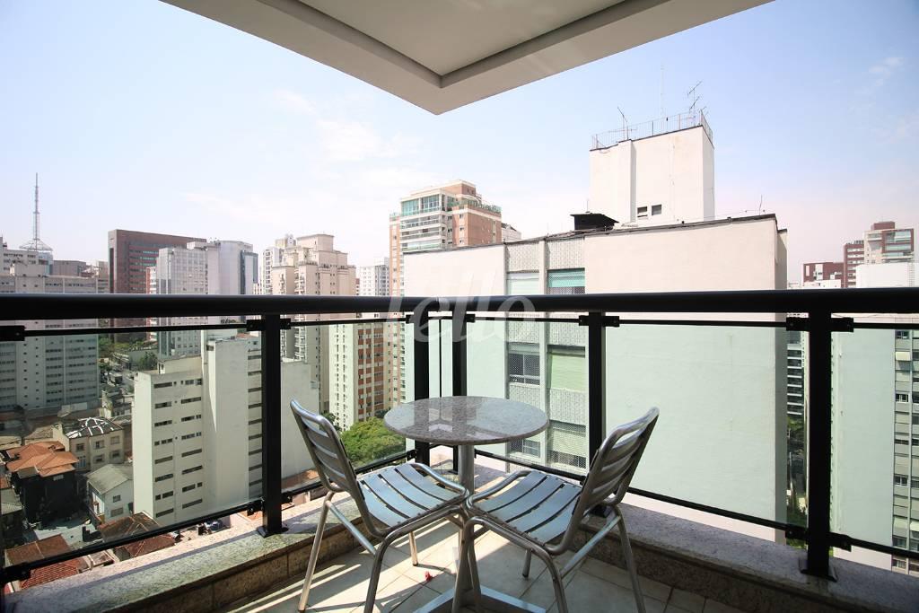 SACADA de Apartamento para alugar, Padrão com 60 m², 2 quartos e 2 vagas em Paraíso - São Paulo