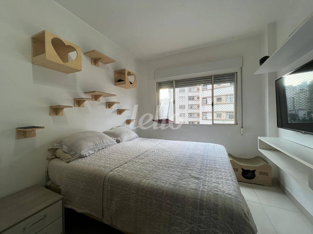 DORMITÓRIO de Apartamento à venda, Padrão com 59 m², 1 quarto e em Santa Cecília - São Paulo