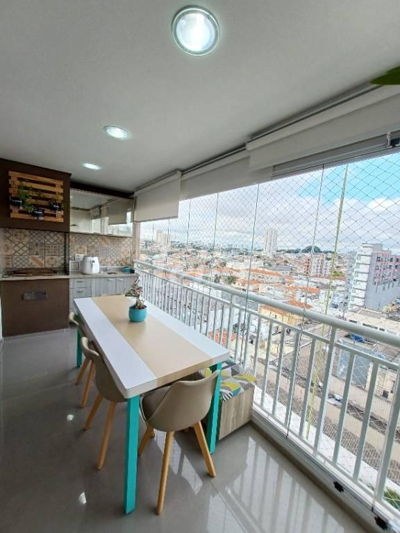 VARANDA GOURMET de Apartamento à venda, Padrão com 76 m², 3 quartos e 2 vagas em Vila Bertioga - São Paulo