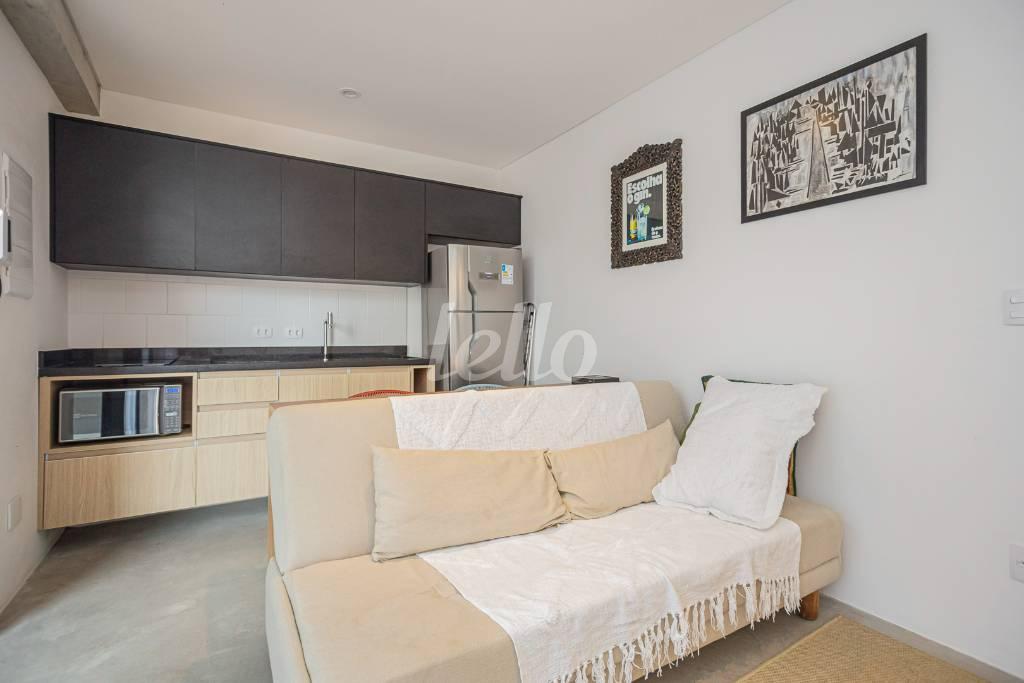 SALA de Apartamento para alugar, Padrão com 38 m², 1 quarto e em Brooklin Paulista - São Paulo