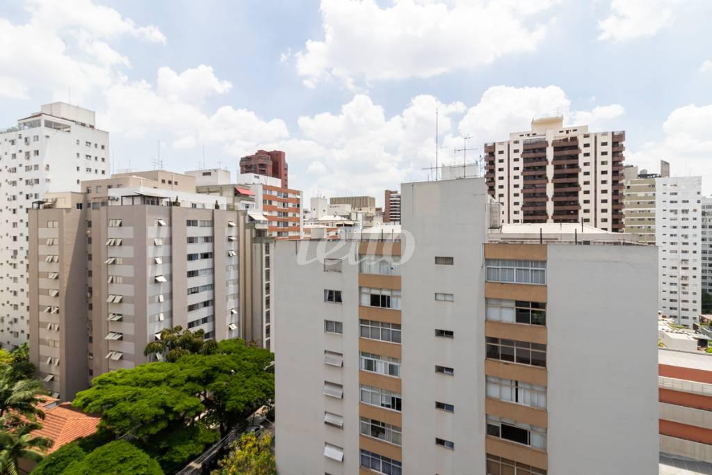 VISTA SALA de Apartamento à venda, Padrão com 80 m², 1 quarto e 1 vaga em Itaim Bibi - São Paulo