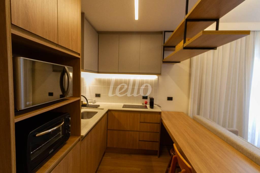 COZINHA de Apartamento para alugar, Padrão com 31 m², 1 quarto e 1 vaga em Vila Olímpia - São Paulo
