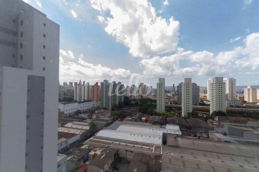 VISTA DA SACADA de Apartamento para alugar, Padrão com 47 m², 1 quarto e 1 vaga em Brás - São Paulo