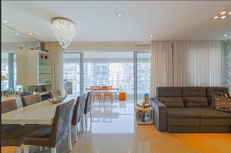 SALA de Apartamento à venda, Padrão com 134 m², 3 quartos e 2 vagas em Cidade Monções - São Paulo