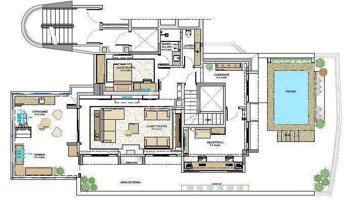 PLANTA PISO SUPERIOR de Apartamento à venda, Duplex com 420 m², 4 quartos e 5 vagas em Vila Nova Conceição - São Paulo