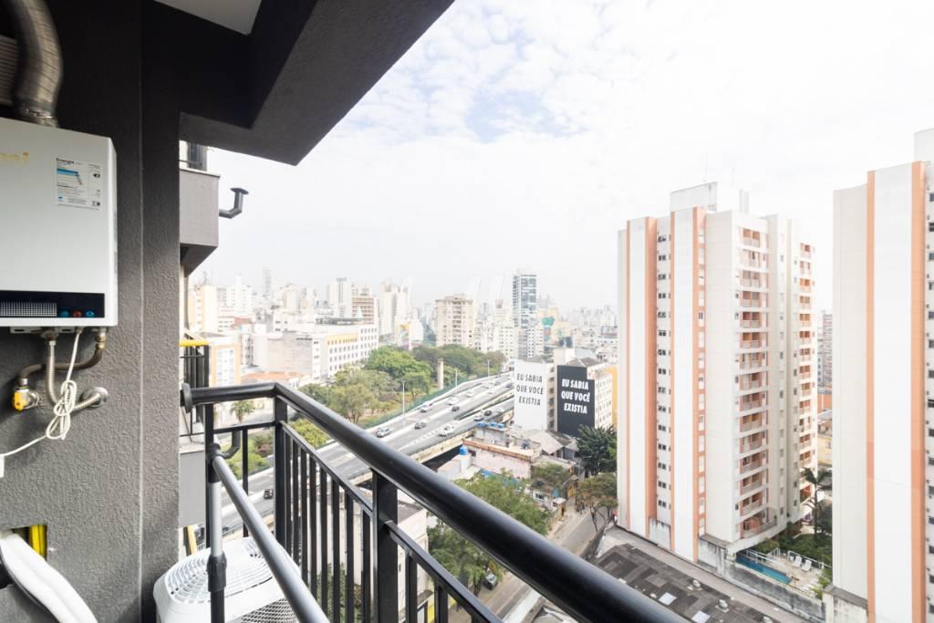 VARANDA de Apartamento para alugar, Studio com 28 m², 1 quarto e em Santa Efigenia - São Paulo