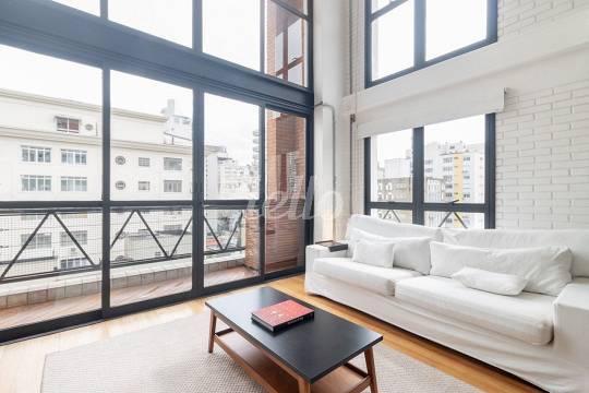 SALA de Apartamento para alugar, Duplex com 75 m², 1 quarto e 2 vagas em Cerqueira César - São Paulo