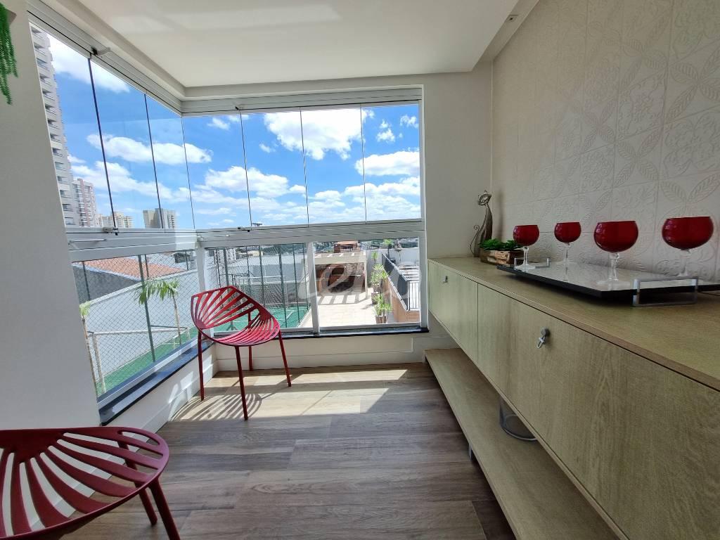 SACADA de Apartamento à venda, Padrão com 60 m², 2 quartos e 1 vaga em Campestre - Santo André