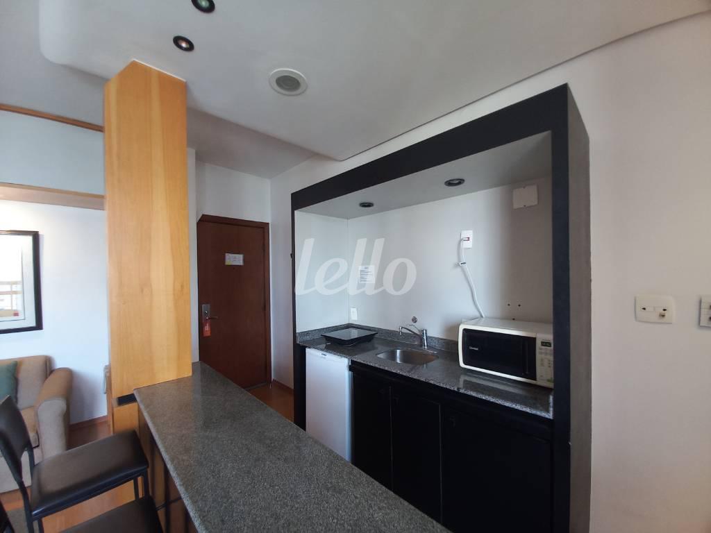 COZINHA de Apartamento para alugar, Padrão com 43 m², 1 quarto e 1 vaga em Jardins - São Paulo