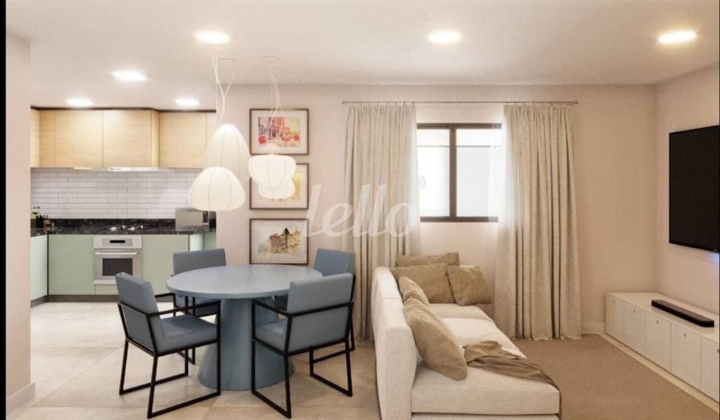 PERSPECTIVA SALA de Apartamento à venda, Padrão com 85 m², 3 quartos e 2 vagas em Jardim - Santo André