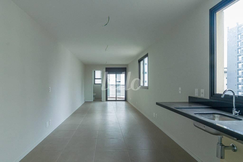 COZINHA de Apartamento para alugar, Padrão com 44 m², e 1 vaga em Santa Cecília - São Paulo